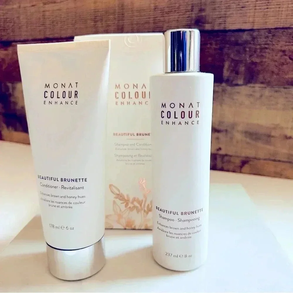 NIB Sealed Monat Colour Enhance Brunette Shampoo & Conditioner Set